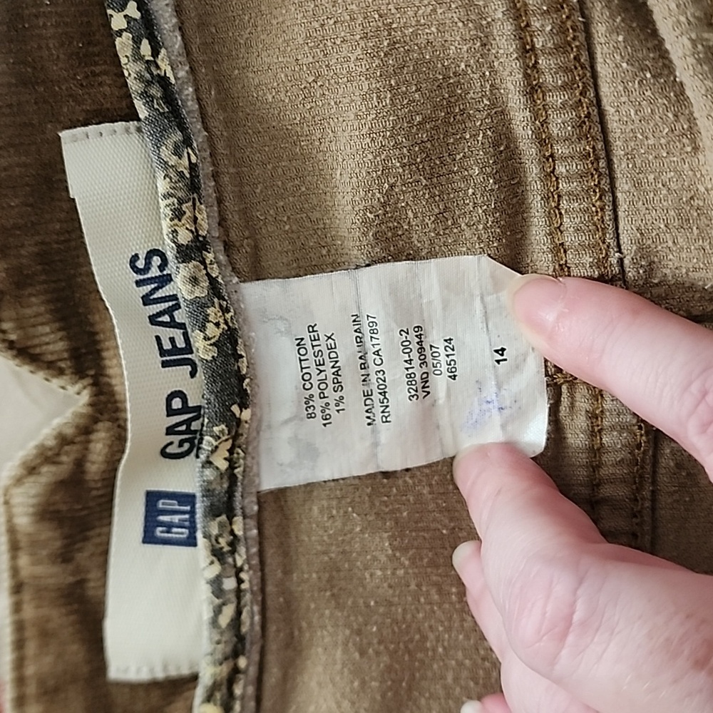 Gap Corduroy Skirt Womans 14 Brown,  with 4 Pockets Jean Style Skirt - Picture 6 of 9
